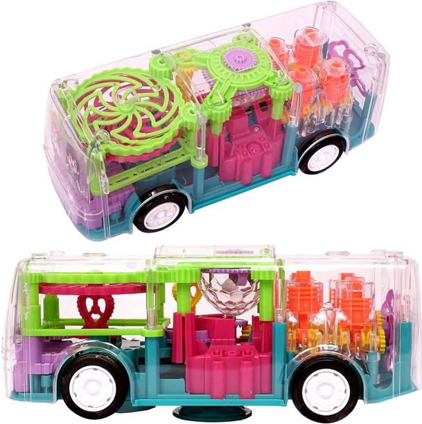 Manos Bus light & musical Transparent gear School bus toy for kids