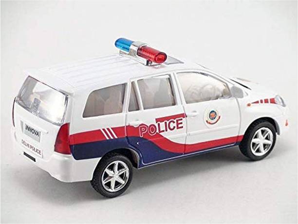 paabadhum Golden Feather Police Car White Pull Back Toy