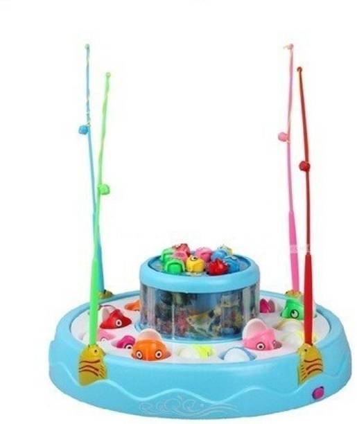 SALEOFF Musical Fish Catching Game Big with 26 Fishes, 4 Pods & 3D Lights-86