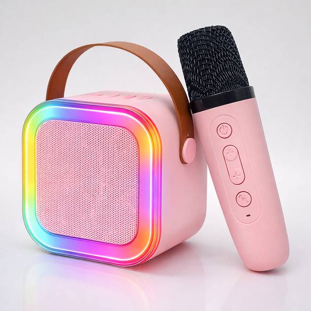 Meetul Enterprise Rechargeable Karaoke Speaker with Wireless Mic-Bluetooth 5.3-LED Dancing Lights