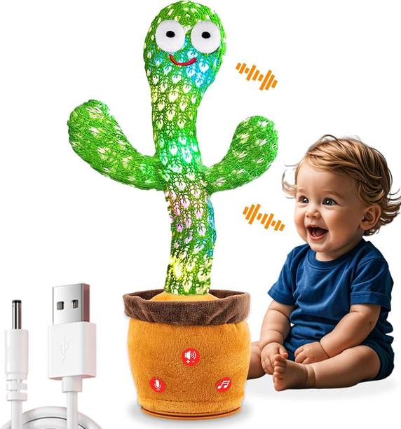 VikriDa Dancing Cactus Talking Toy, Cactus Plush Toy, Wriggle Singing Recording Repeats What You Say Funny Education Toys for Babies Children Playing