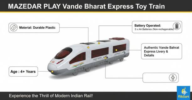 DHAMAKA VROOM High-Speed Train Toy for Kids – Battery Operated with Lights & Sound