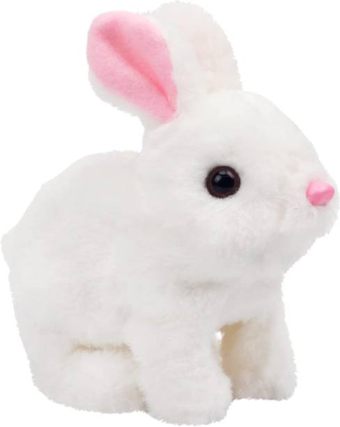 सोतनोफ Interactive White Bunny Rabbit Toy with Sound Walking Plush Animal for Kids