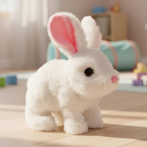 Sotnof Walking Talking Rabbit Toy for Kids Soft Plush Bunny with Sound & Movement