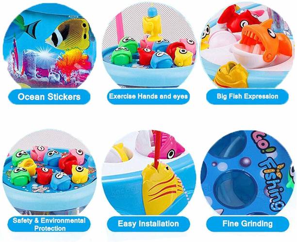 Tenmar Musical Fish Catching Game Big with 26 Fishes, 4 Pods & 3D Lights-586