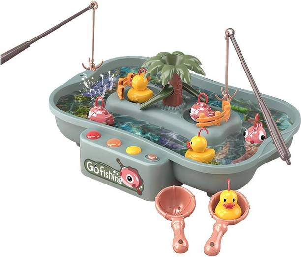 VikriDa Kids Plastic Electric Battery Operated Spin Rotating Go Fishing Set