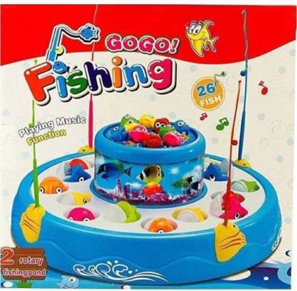 SALEOFF Musical Fish Catching Game Big with 26 Fishes, 4 Pods & 3D Lights-130