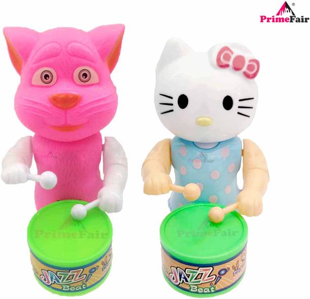 PRIMEFAIR Key-Operated Musical Drummer Toy with Drumming,Dancing Action 3 Months Sound Toy