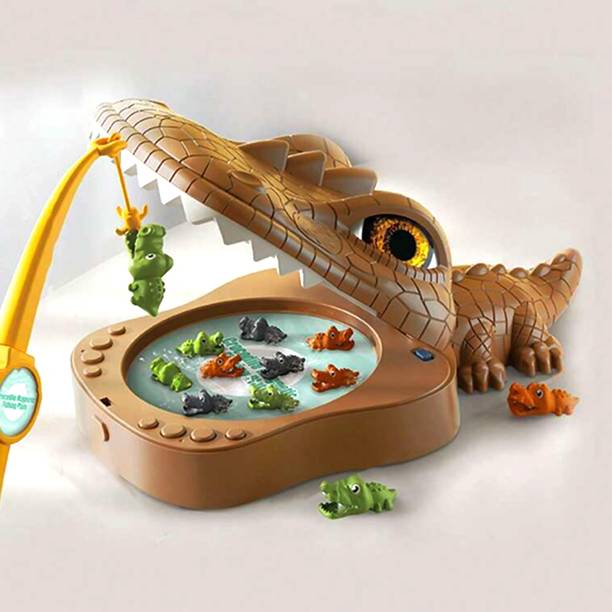 RAINBOW RIDERS Crocodile Magnetic Fishing Plate Interactive Suspension Panel Model with Music