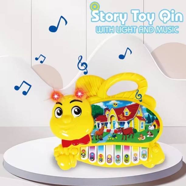 Planet of Toys Cartoon Keyboard with Music & Light Piano for Toddlers, Interactive Learning Toy