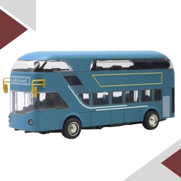 CountryLink Die-Cast London Double Decker Bus Toy – Metal Alloy, Lights, Music&Open Doors
