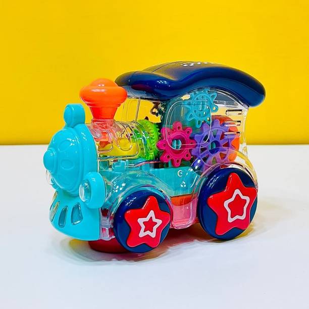 NAMANSHU TEX Concept Train Engine 360° Move Live Gear Bump-N-Go Toy - Light & Sound
