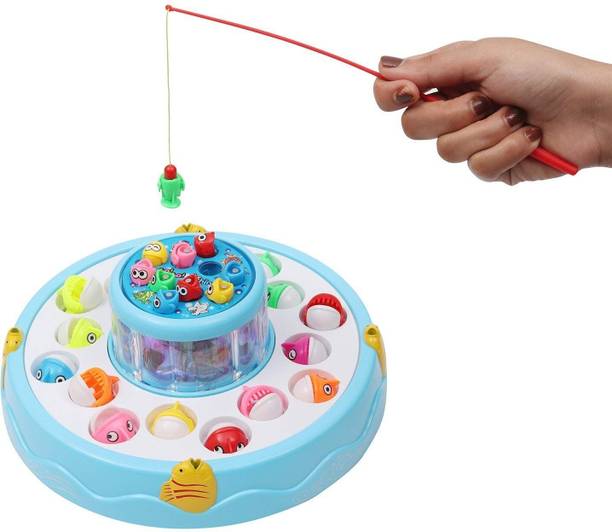 SALEOFF Musical Fish Catching Game Big with 26 Fishes, 4 Pods & 3D Lights-716