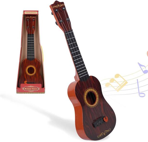 RUMQOL Brown Guitar (Sky Blue-17 inch)