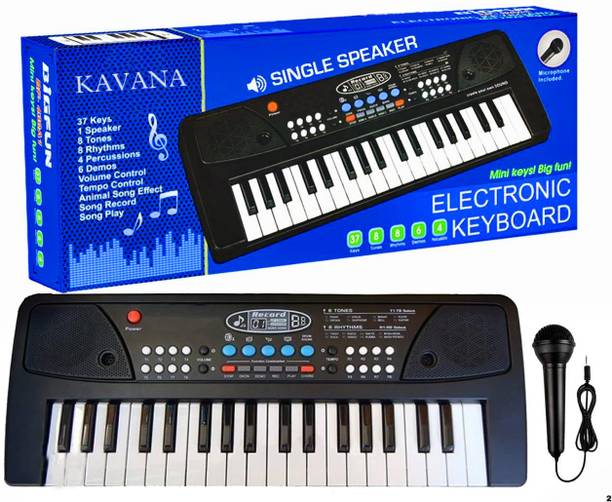 KAVANA 37 Key Piano Keyboard Toy with DC Power Option, Mic with Musical sounds