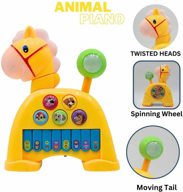 toddlers buddy Light and Musical HORSE Piano for kids and baby (yellow)