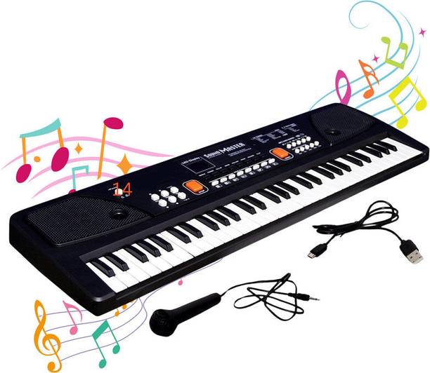Just97 61 Keys Musical Keyboard Piano with Mic for Kids Analog Portable Keyboard K6