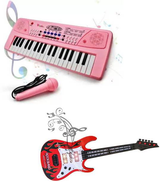 विकरीदा Kids Keyboard Piano, 37 Keys Piano Keyboard with Musical Guitar for Kids