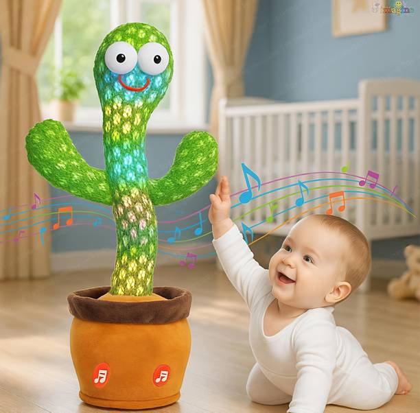 Rupela Dancing Cactus,Electronic Plush Toy with Lighting,Singing Cactus Record-Repeat