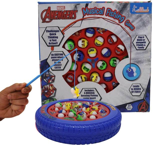 Kriiddaank Marvel Avenger Musical Fishing Game-Battery Operated Fishing, Learning