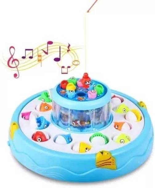 SALEOFF Musical Fish Catching Game Big with 26 Fishes, 4 Pods & 3D Lights-90