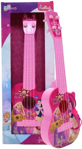 Kriiddaank Disney Princess Theme Guitar (Small) Battery-Powered with Light, Educational
