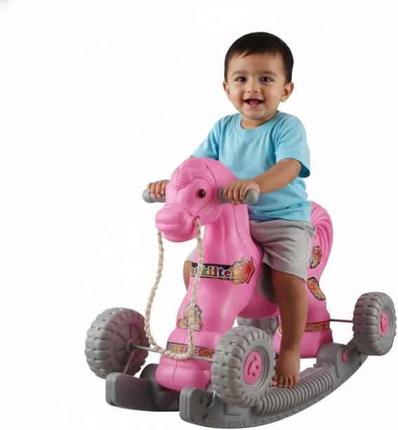 TOYPROFESSOR 2 in 1 Baby Horse Rider Rocker for Kids 1-3 Years Gift kids Plastic, Pack of 01