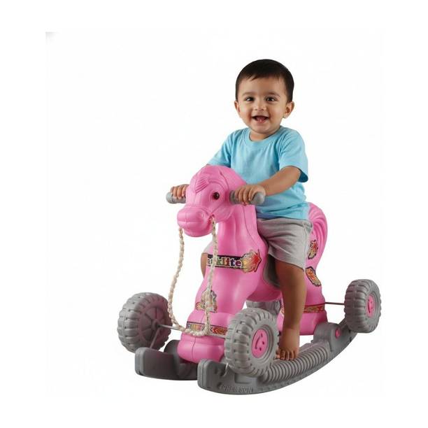 TOYPROFESSOR 2 in 1 Baby Horse Rider Rocker for Kids 1-3 Years Gift kids Plastic, Pack of 01