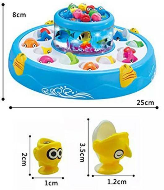 SALEOFF Musical Fish Catching Game Big with 26 Fishes, 4 Pods & 3D Lights-576