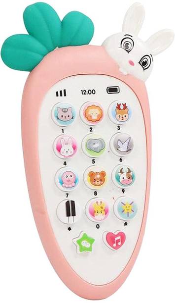KAMMATESWARA Radish Style Cute Rabbit Face Pretend Play Cell Phone Toy for Kids