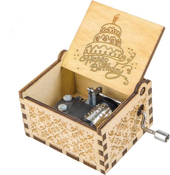 AweStuffs Happy Birthday Music Gift Box Hand Crank Music Box Vintage Birthday Gift