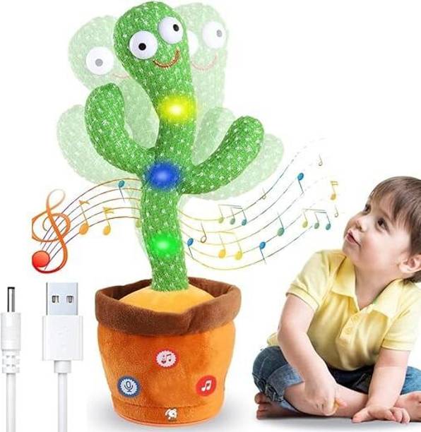 Meemaw Toys Electronic Plush Toy Sings+Repeats+Dancing+Recording+LED Cactus plant