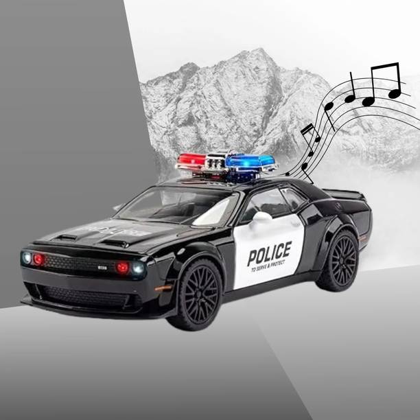 CountryLink 1:24 Dodge Challenger Police Diecast Metal Car with Light,Opening Doors & Sound