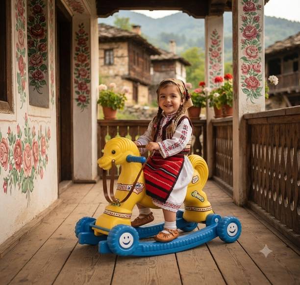 TOYPROFESSOR Premium Kids Ride On Horse with Wheels | Soft Plush Horse Toy for Children |