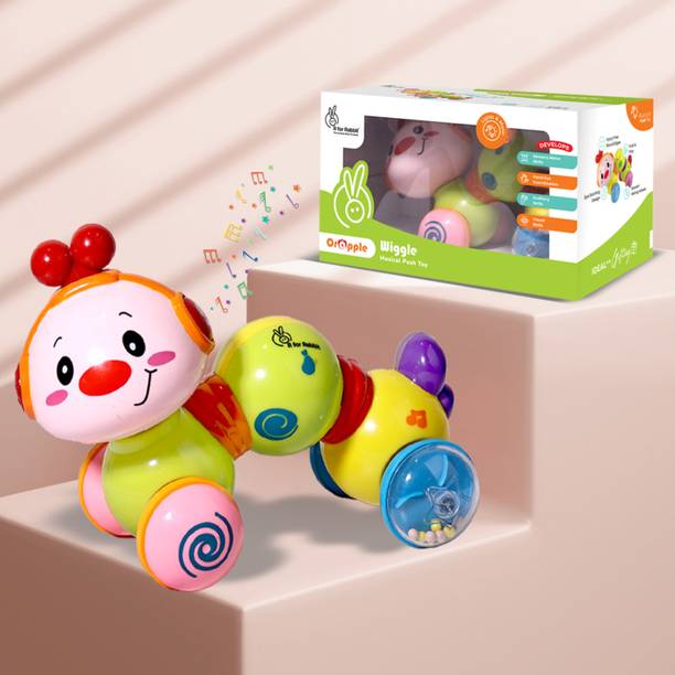 R for Rabbit Orapple Wiggle Push Toy for Kids | Injury-Free Edges and Lights & Music
