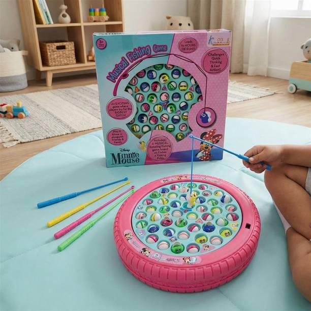 Kriiddaank Minnie Musical Fishing Game B - Electronic Fishing, Ocean Theme, Battery