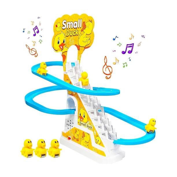 Easymart Little Lovely Duck Slide Escalator Toy with Lights and Music