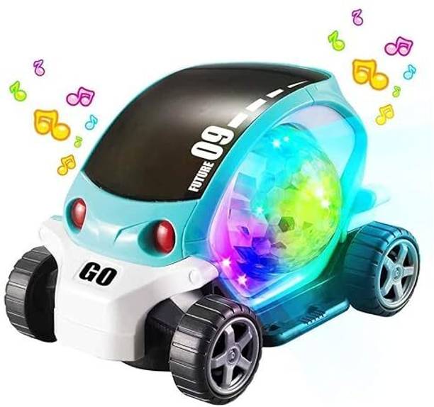 KOBBET Future 09 Musical Stunt Car Toys Rotate 360° with 4D Flashing Light & Sounds