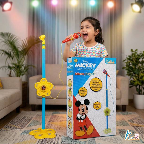DISNEY Mickey Musical Microphone Toy for Boys and Girls with Light Effects
