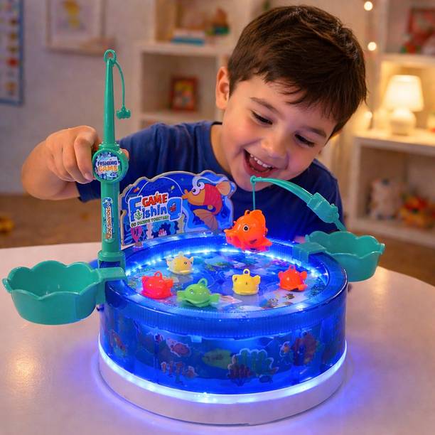 Buddynjoy Magnetic Fishing Game Toy with Music & Lights for Kids and Children