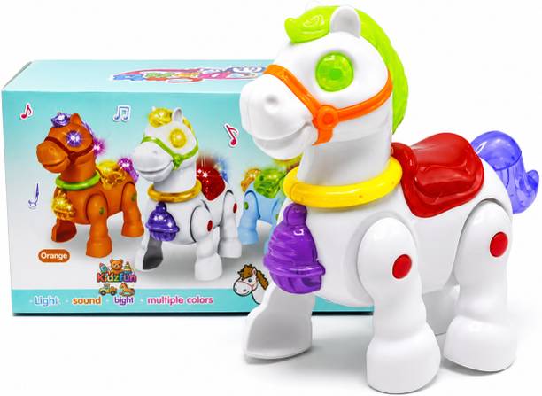 Kidzfun Musical Walking Horse Toy with Lights & Sound (RANDOM COLOR)