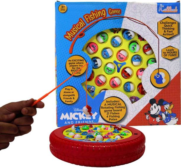 Kriiddaank Mickey Mouse Musical Fishing Game-Battery Operated Fishing, Learning