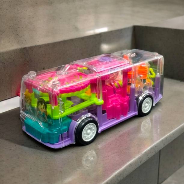 SARASI 3D Gear Light Bus For Kids, Music & Light, Mechanical Gear Bus Structure