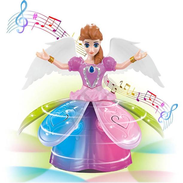 Littlin Rotating Angel Girl Toy with Lights and Sound, Musical Toy for Baby Girls
