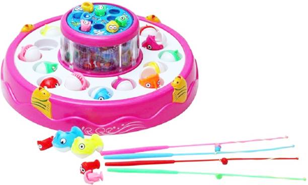 SALEOFF Musical Fish Catching Game Big with 26 Fishes, 4 Pods & 3D Lights-675