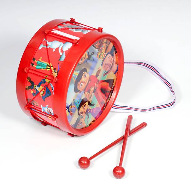 khushi enterprise Musical Drum 08 sized Hight 9.3 cm and Width 17.4 cm Weight 243