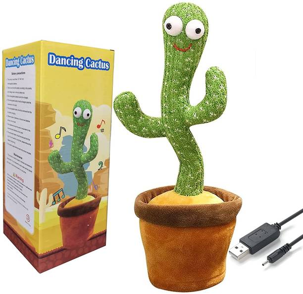 nts NAUGHTY TODDLERS Pack of 2 Dancing Cactus Plush Toy Singing Recording Repeats