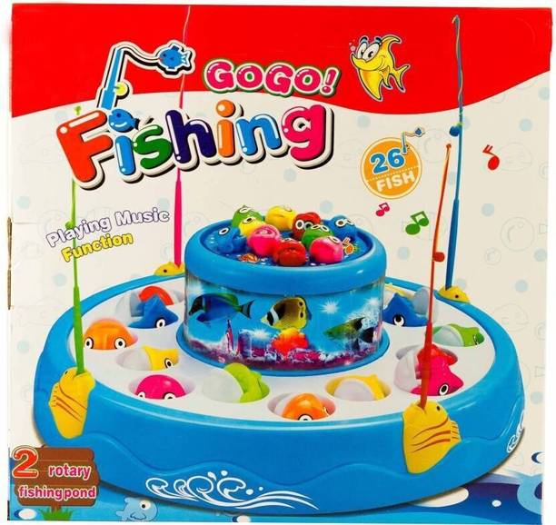 SALEOFF Musical Fish Catching Game Big with 26 Fishes, 4 Pods & 3D Lights-112