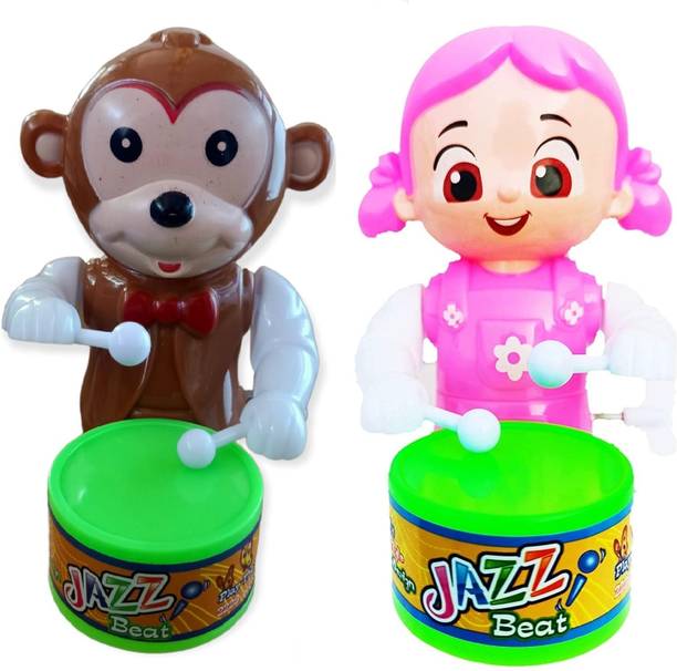 MS TOYS Dancing Musical Drum Toy Key Operated - Fun Toy for.Kids (Hello Kitty) Pack of 2