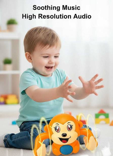 Toybaazi Electric Dancing Rolling Monkey Toy Voice controlled,Music&Light
